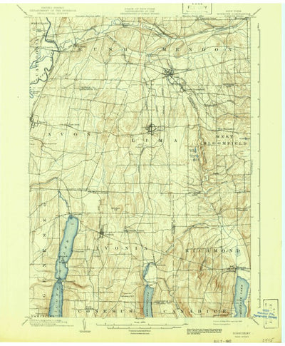 United States Geological Survey Honeoye, NY (1904, 62500-Scale) digital map