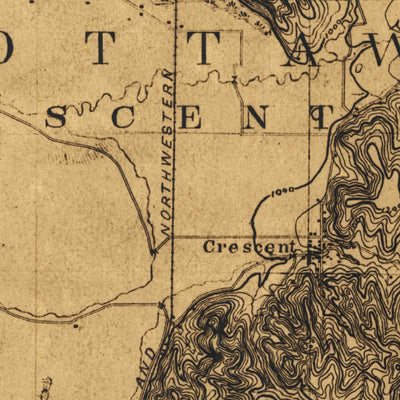 United States Geological Survey Honey Creek, IA-NE (1893, 62500-Scale) digital map