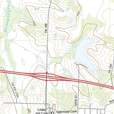 United States Geological Survey Honey Grove, TX (2022, 24000-Scale) digital map