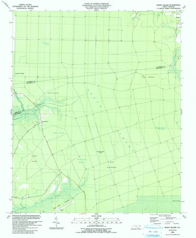 United States Geological Survey Honey Island, NC (1990, 24000-Scale) digital map