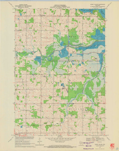 United States Geological Survey Honey Island, WI (1970, 24000-Scale) digital map
