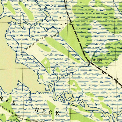 United States Geological Survey Honga, MD (1943, 31680-Scale) digital map