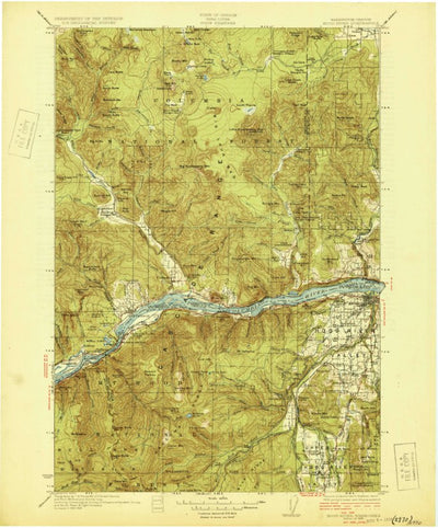 United States Geological Survey Hood River, OR-WA (1929, 125000-Scale) digital map