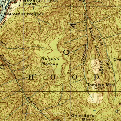 United States Geological Survey Hood River, OR-WA (1929, 125000-Scale) digital map