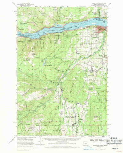 United States Geological Survey Hood River, OR-WA (1957, 62500-Scale) digital map