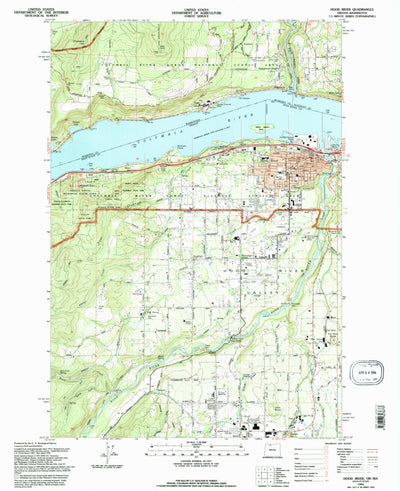 United States Geological Survey Hood River, OR-WA (1994, 24000-Scale) digital map