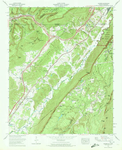 United States Geological Survey Hooker, GA-TN (1970, 24000-Scale) digital map