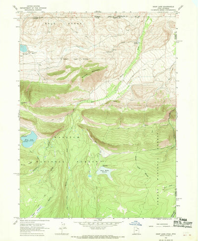 United States Geological Survey Hoop Lake, UT-WY (1967, 24000-Scale) digital map