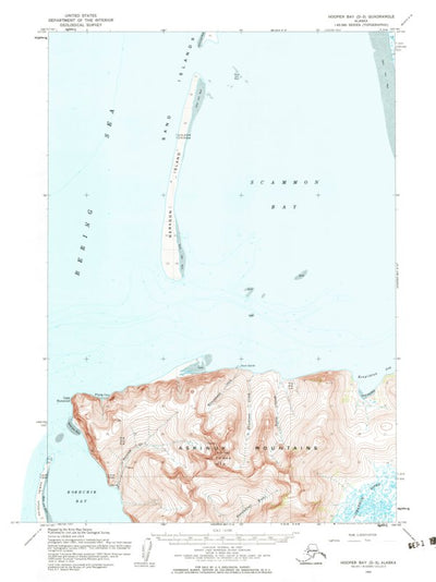 United States Geological Survey Hooper Bay D-3, AK (1953, 63360-Scale) digital map