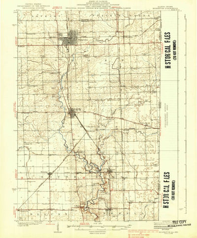 United States Geological Survey Hoopeston, IL-IN (1938, 62500-Scale) digital map