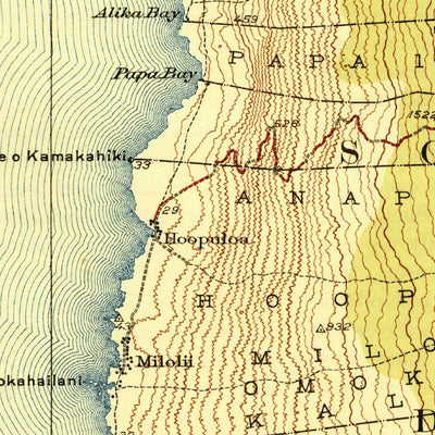 United States Geological Survey Hoopuloa, HI (1928, 62500-Scale) digital map