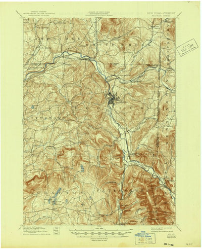 United States Geological Survey Hoosick, NY-VT (1897, 62500-Scale) digital map