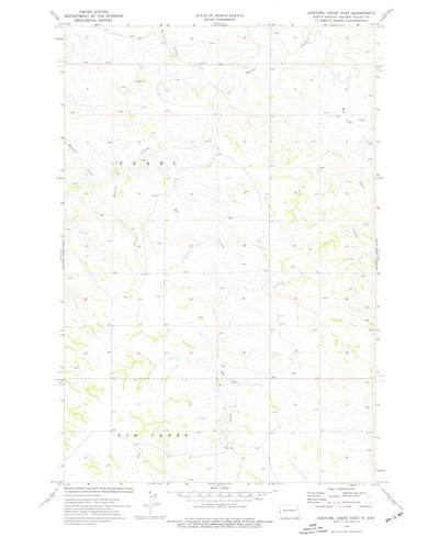 United States Geological Survey Hootowl Creek East, ND (1974, 24000-Scale) digital map