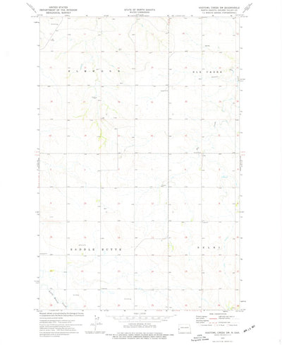 United States Geological Survey Hootowl Creek SW, ND (1974, 24000-Scale) digital map