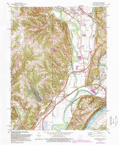 United States Geological Survey Hooven, OH-IN-KY (1981, 24000-Scale) digital map