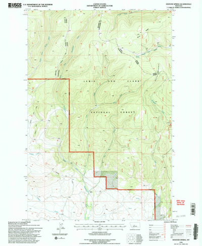 United States Geological Survey Hoover Spring, MT (1995, 24000-Scale) digital map