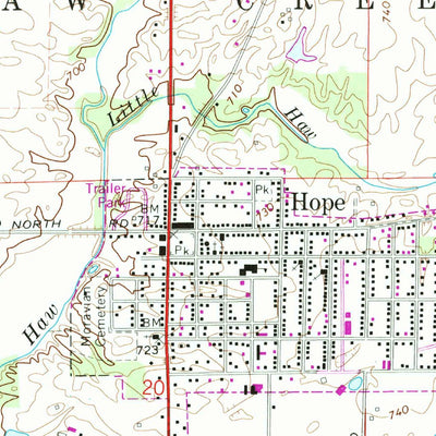 United States Geological Survey Hope, IN (1968, 24000-Scale) digital map
