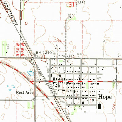 United States Geological Survey Hope, ND (1968, 24000-Scale) digital map