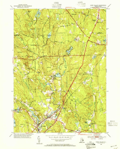 United States Geological Survey Hope Valley, RI (1953, 31680-Scale) digital map
