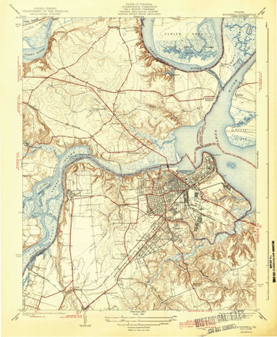 Hopewell, VA (1943, 31680-Scale) Map by United States Geological Survey ...