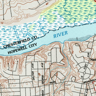 United States Geological Survey Hopewell, VA (1994, 24000-Scale) digital map