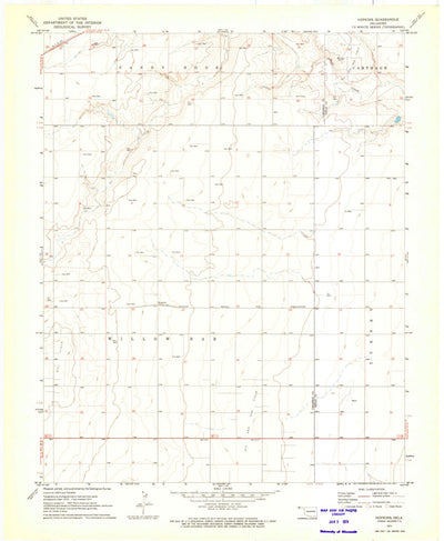 United States Geological Survey Hopkins, OK (1971, 24000-Scale) digital map