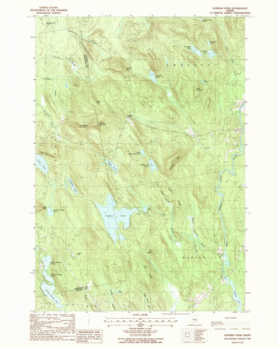 United States Geological Survey Hopkins Pond, ME (1988, 24000-Scale) digital map