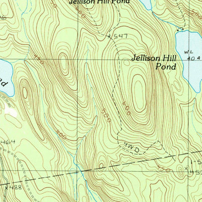 United States Geological Survey Hopkins Pond, ME (1988, 24000-Scale) digital map
