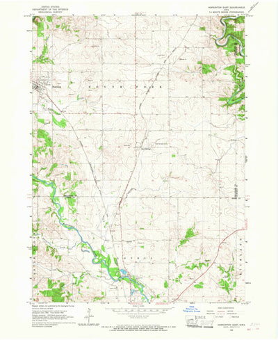 United States Geological Survey Hopkinton East, IA (1966, 24000-Scale) digital map