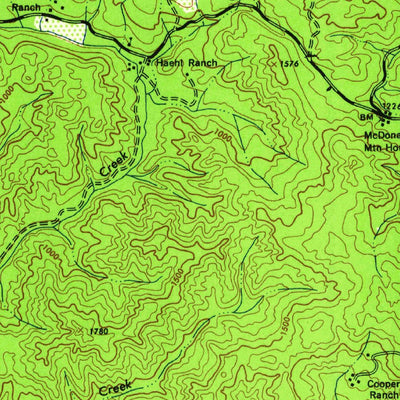 United States Geological Survey Hopland, CA (1943, 62500-Scale) digital map