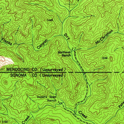 United States Geological Survey Hopland, CA (1943, 62500-Scale) digital map