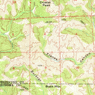 United States Geological Survey Hopland, CA (1960, 62500-Scale) digital map