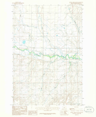 United States Geological Survey Hopley Creek South, MT (1986, 24000-Scale) digital map