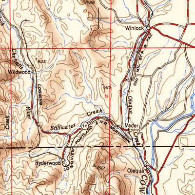 United States Geological Survey Hoquiam, WA-OR (1953, 250000-Scale) digital map