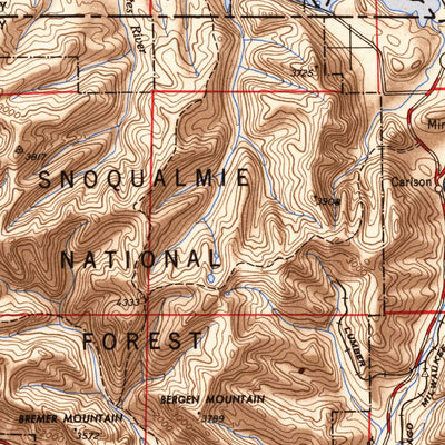 United States Geological Survey Hoquiam, WA-OR (1953, 250000-Scale) digital map