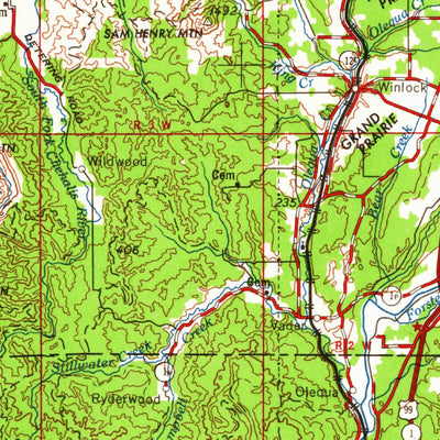 United States Geological Survey Hoquiam, WA-OR (1962, 250000-Scale) digital map