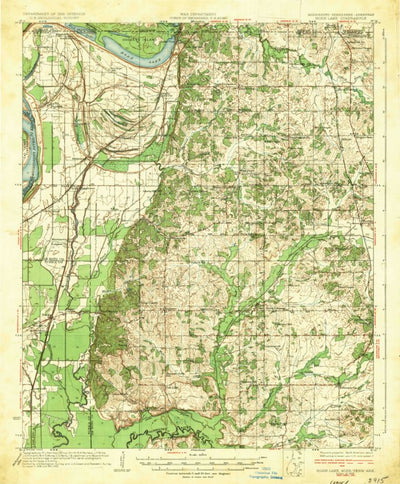 United States Geological Survey Horn Lake, MS-TN-AR (1935, 62500-Scale) digital map