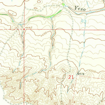 United States Geological Survey Horney Ranch, NM (1966, 24000-Scale) digital map