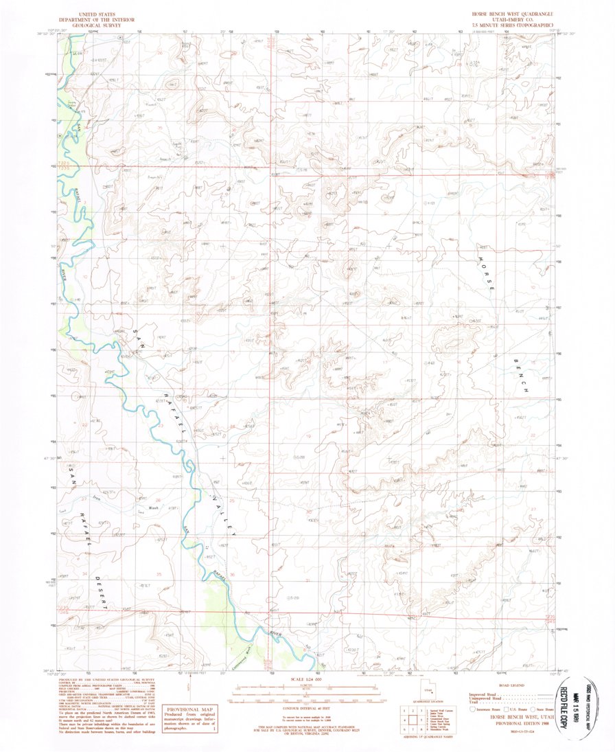 Horse Bench West, UT (1988, 24000-Scale) Map by United States ...
