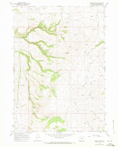 United States Geological Survey Horse Butte, WY (1967, 24000-Scale) digital map