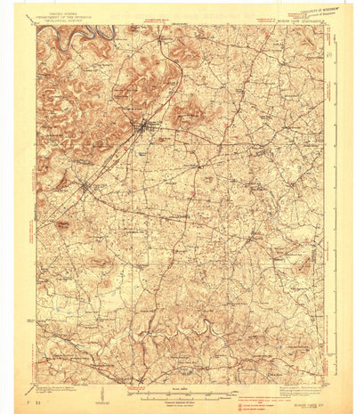 United States Geological Survey Horse Cave, KY (1938, 62500-Scale) digital map
