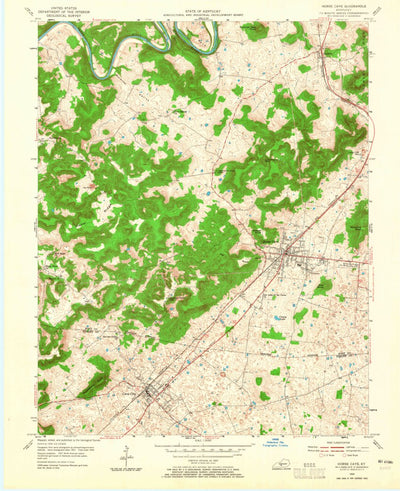 United States Geological Survey Horse Cave, KY (1954, 24000-Scale) digital map