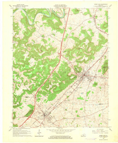 United States Geological Survey Horse Cave, KY (1966, 24000-Scale) digital map