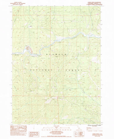 United States Geological Survey Horse Creek, CA (1983, 24000-Scale) digital map