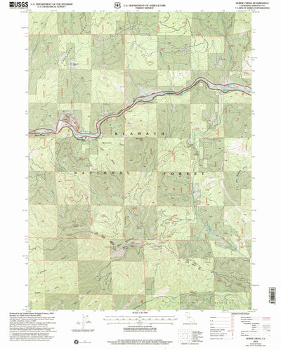 United States Geological Survey Horse Creek, CA (2001, 24000-Scale) digital map
