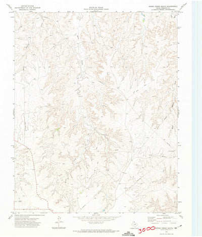 United States Geological Survey Horse Creek South, TX (1972, 24000-Scale) digital map