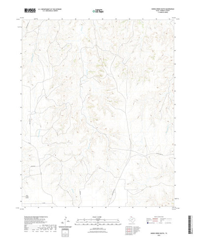 United States Geological Survey Horse Creek South, TX (2022, 24000-Scale) digital map