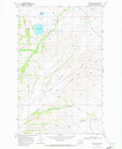 United States Geological Survey Horse Lake, MT (1968, 24000-Scale) digital map