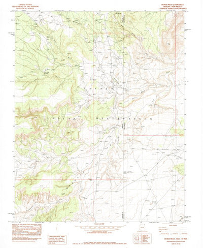 United States Geological Survey Horse Mesa, AZ-NM (1982, 24000-Scale) digital map