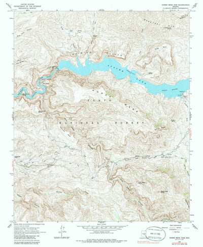 United States Geological Survey Horse Mesa Dam, AZ (1964, 24000-Scale) digital map